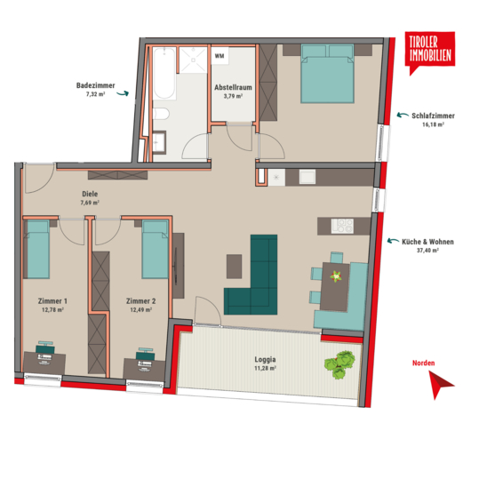 Grundriss Top W1.6 – Zell am Ziller